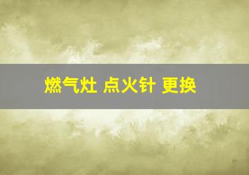 燃气灶 点火针 更换